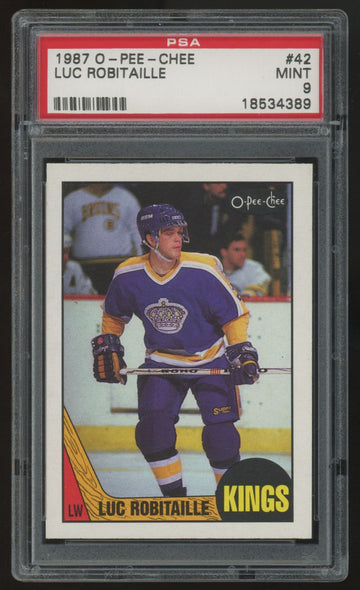 1987-88 O-Pee-Chee Luc Robitaille RC #42 PSA 9