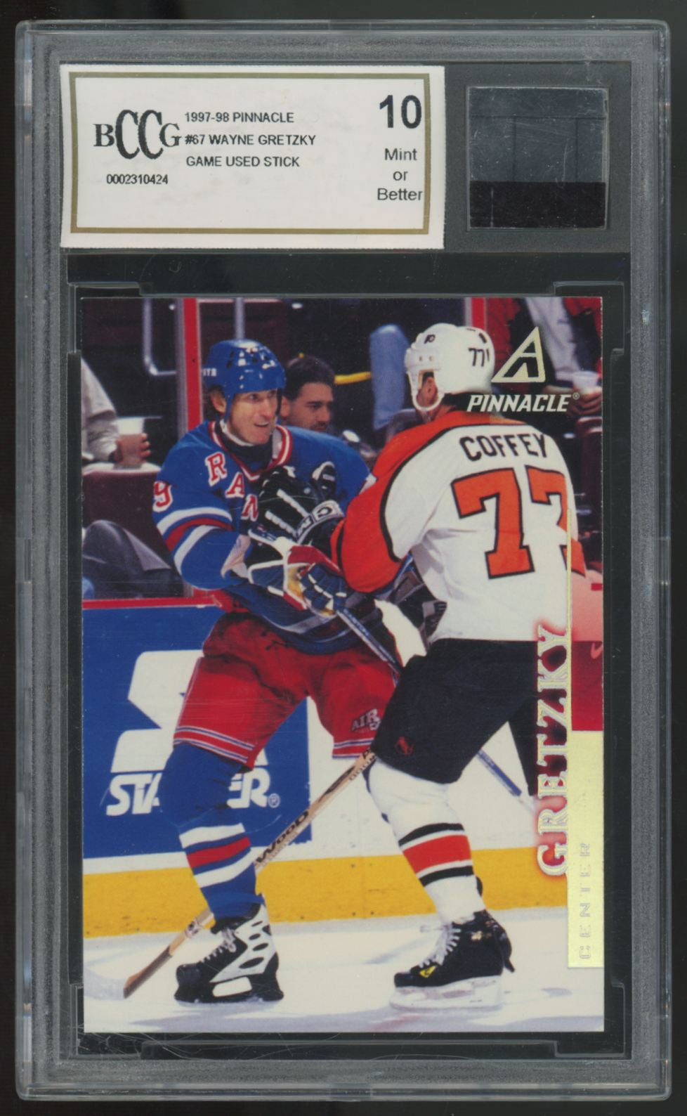 1997-98 Pinnacle Wayne Gretzky Game Used Stick Relic #67 BCCG 10