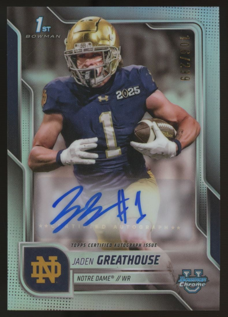 2025 Bowman University Chrome Jaden Greathouse 1st Refractor Auto /299 #BCA-JGR