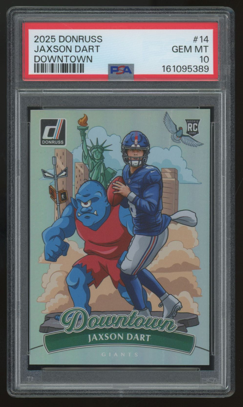 2025 Panini Donruss Jaxson Dart RC Downtown SSP #14 PSA 10