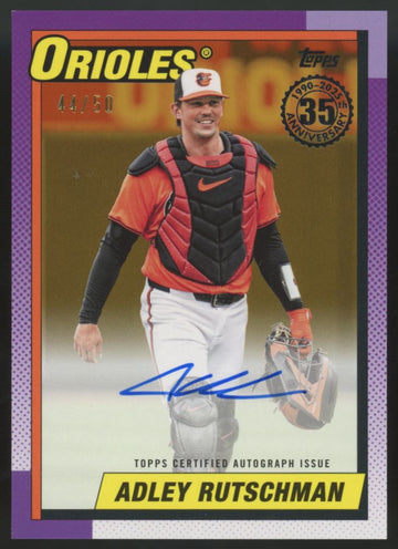 2025 Topps Series One Adley Rutschman Gold 1990 Auto /50 #90AU-AR