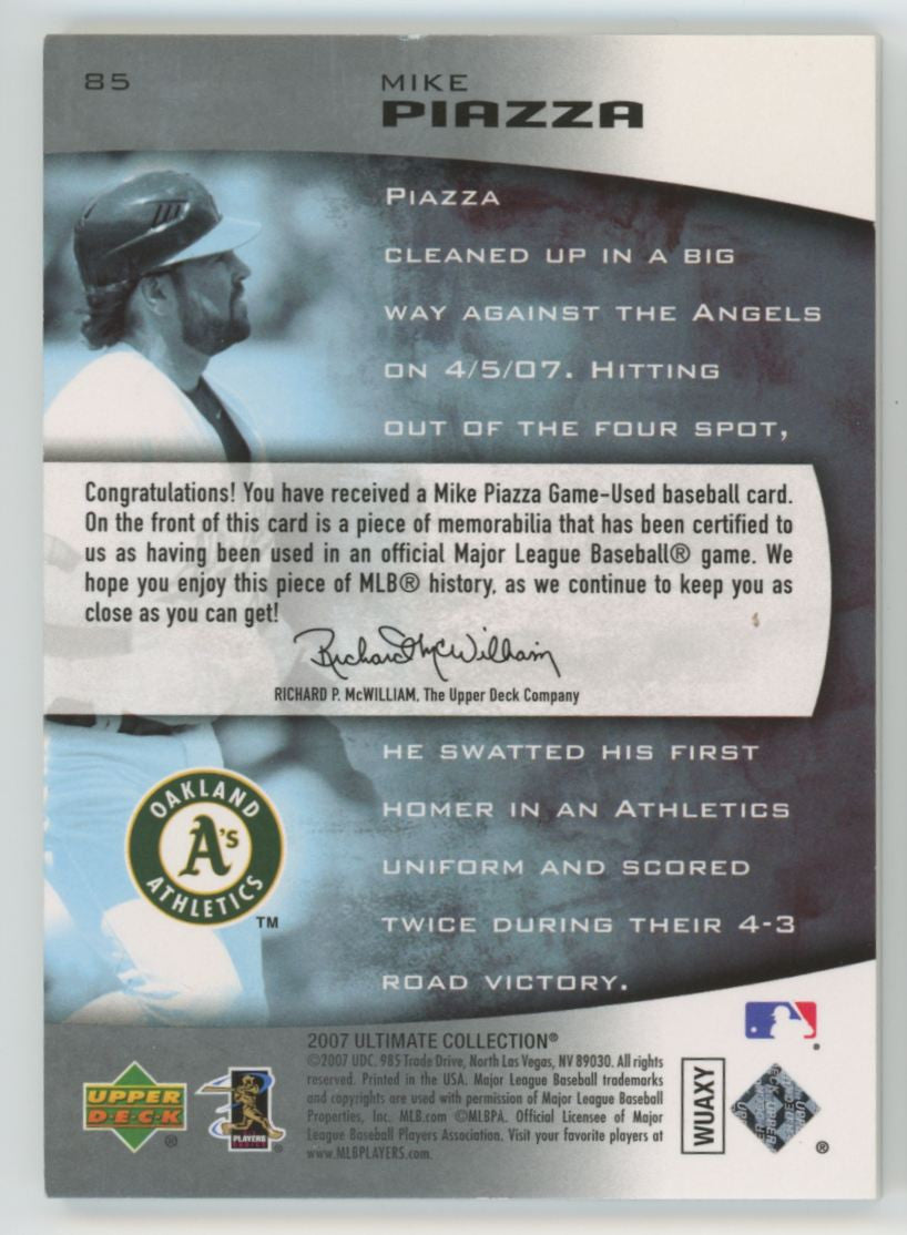 2007 Upper Deck Ultimate Collection Mike Piazza Patch /25 #85