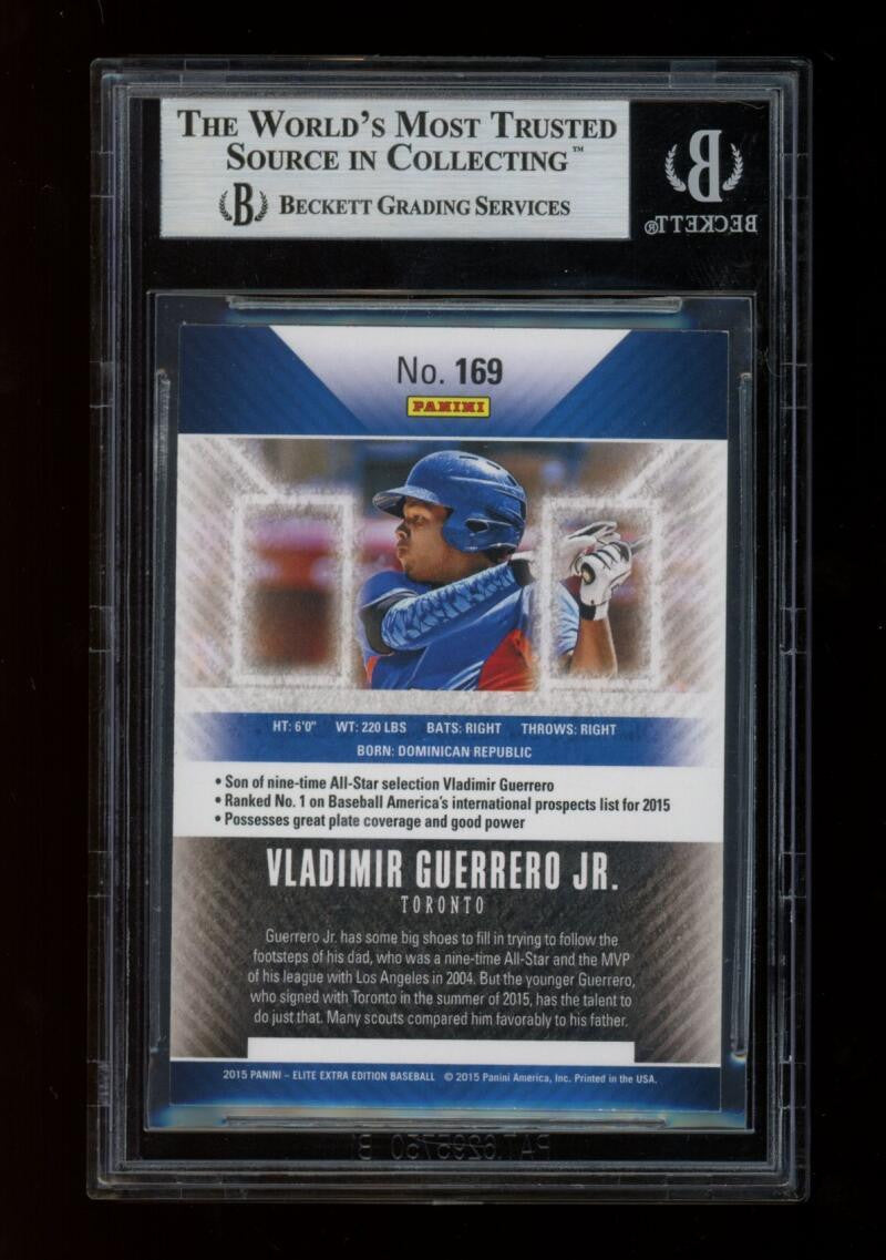 2015 Panini Elite Extra Edition #169 Vladimir Guerrero Jr. RC Blue Jays Auto Beckett BAS