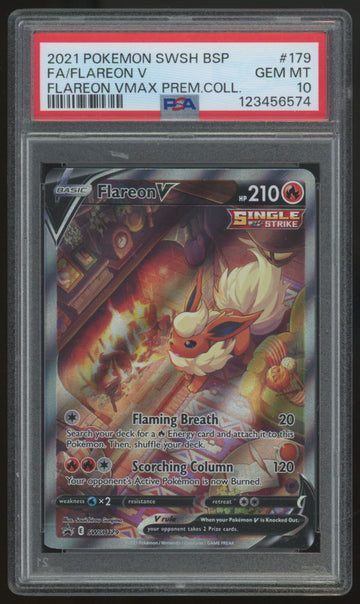 2021 Pokemon Flareon V Premium Collection Promo #179 PSA 10 (B)