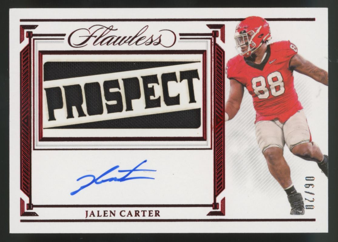 2023 Flawless Collegiate Jalen Carter Team Slogan Signatures Ruby Patch Auto /20