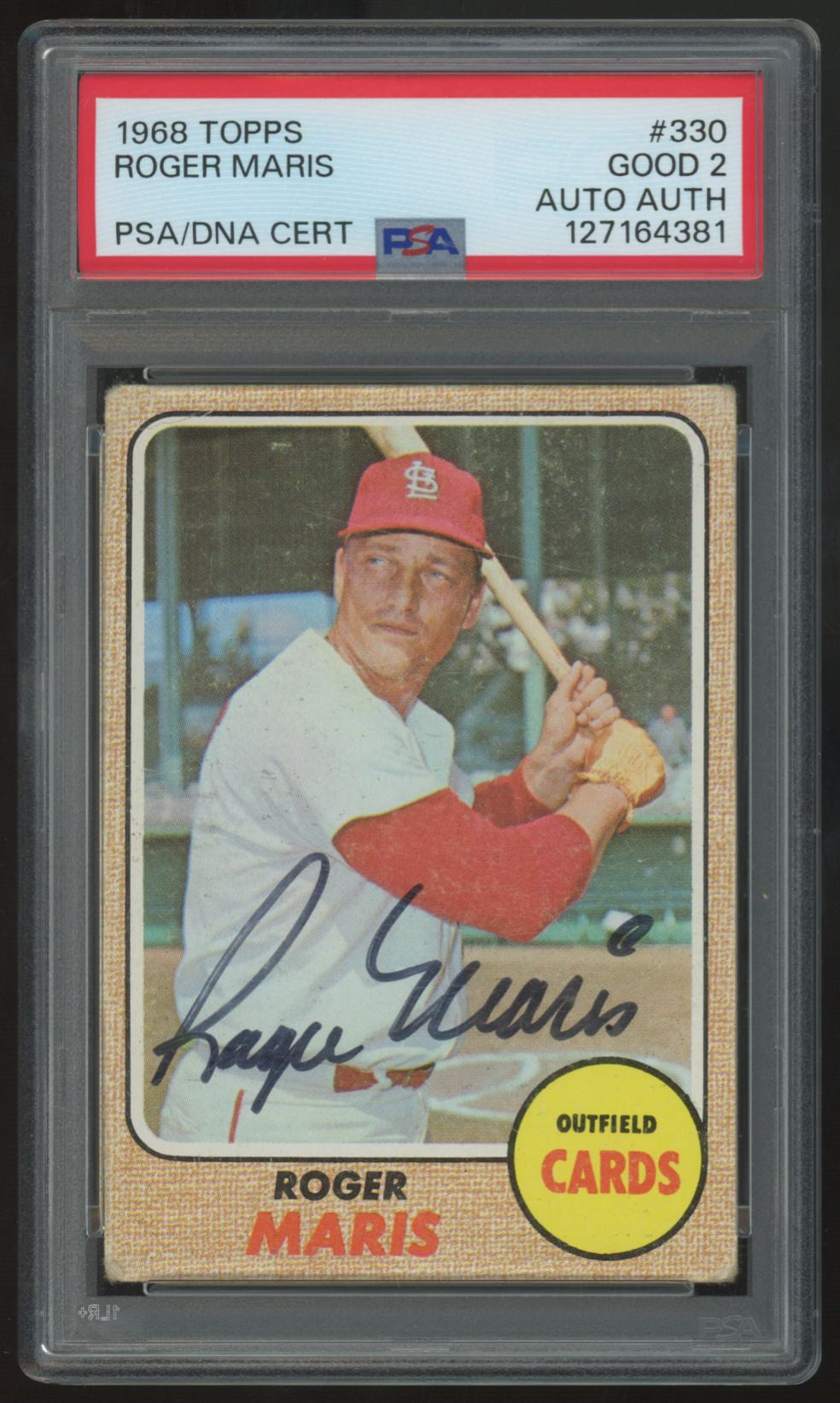 1968 Topps Roger Maris Auto #330 PSA 2 Auto Authentic