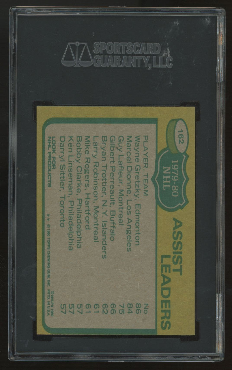1980-81 Topps Wayne Gretzky Assist Leaders #162 SGC 7