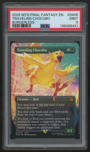 2025 Magic Traveling Chocobo Final Fantasy Borderless #406 PSA 9