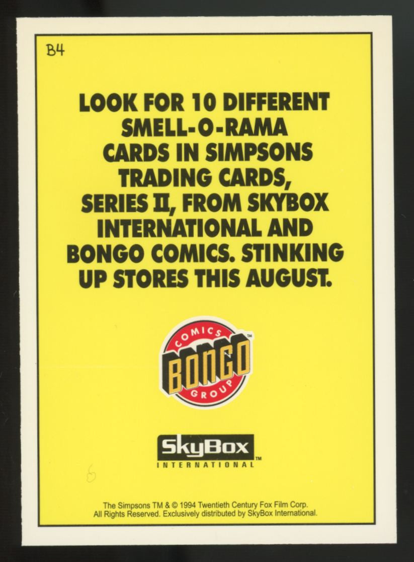1994 Skybox Simpsons Series Two Smell-O-Rama Lot Of 2 (Black Belch, Grandpa)