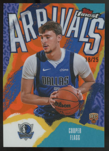 2025-26 Topps Finest Cooper Flagg RC Arrivals Orange Refractor /25 #A-1