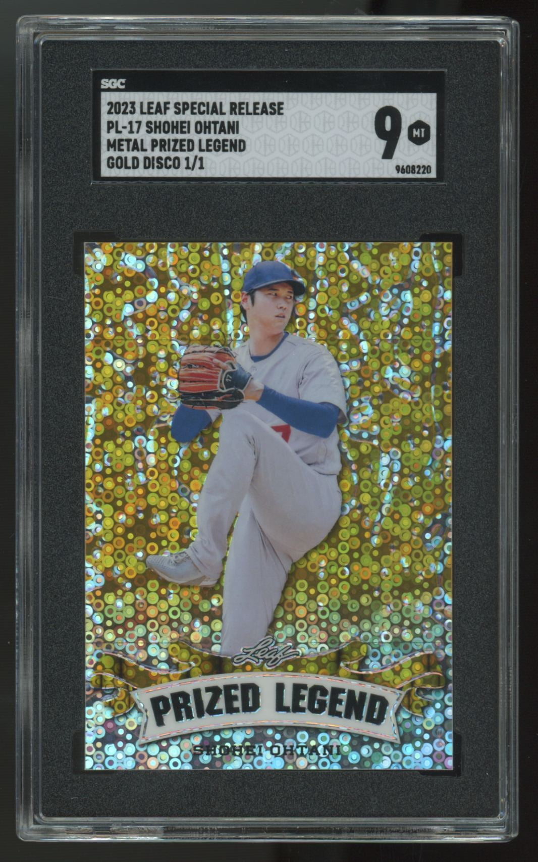 2023 Leaf Special Release Shohei Ohtani Prized Legend Gold Disco 1/1 SGC 9