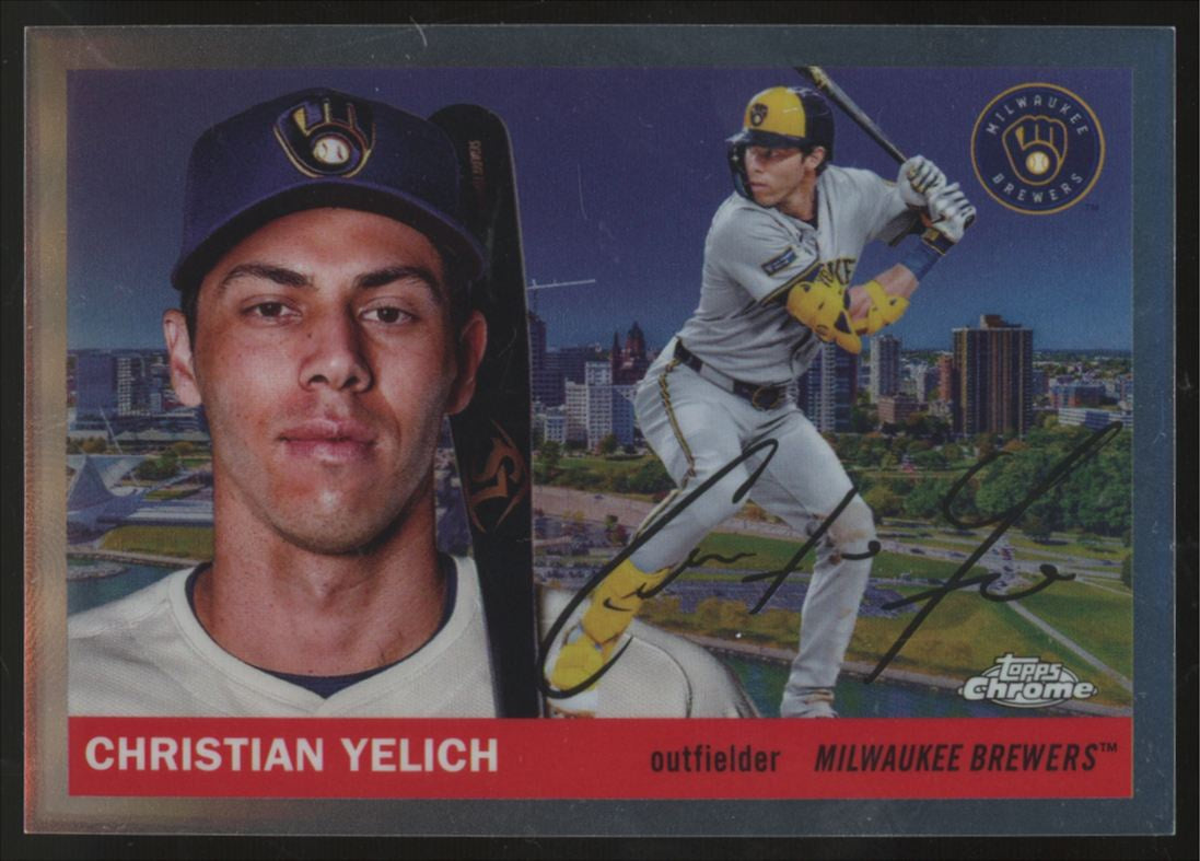 2025 Topps Chrome Platinum Anniversary Christian Yelich City Variation #55CV-44