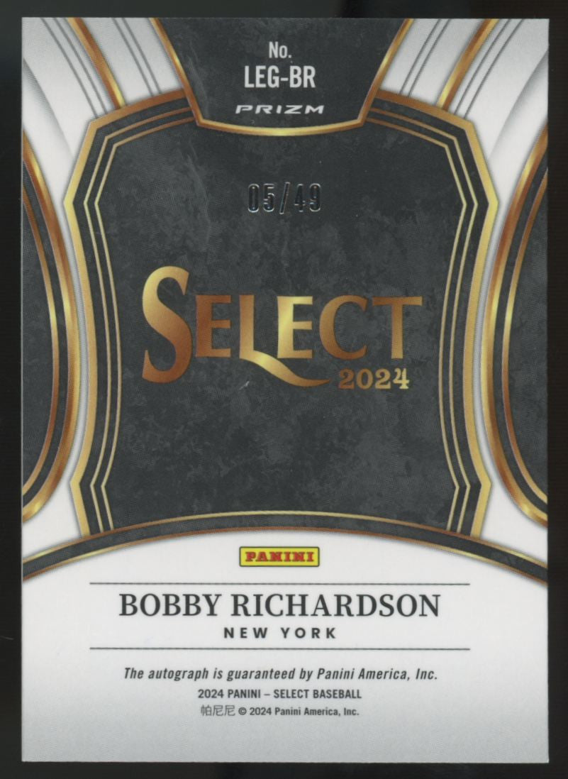 2024 Panini Select Bobby Richardson Legendary Blue Auto /49 #LEG-BR