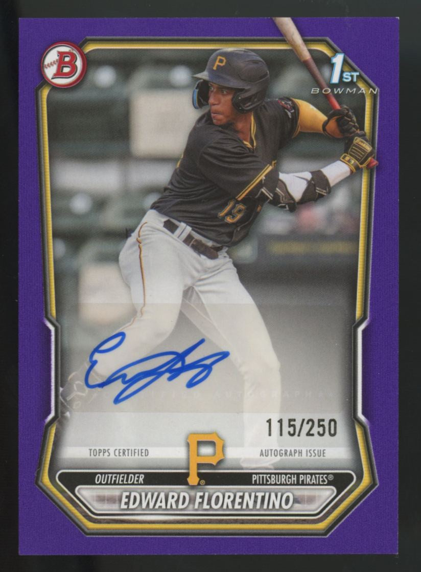 2026 Bowman Edward Florentino 1st Retail Purple Border Auto /250 #BPA-EF