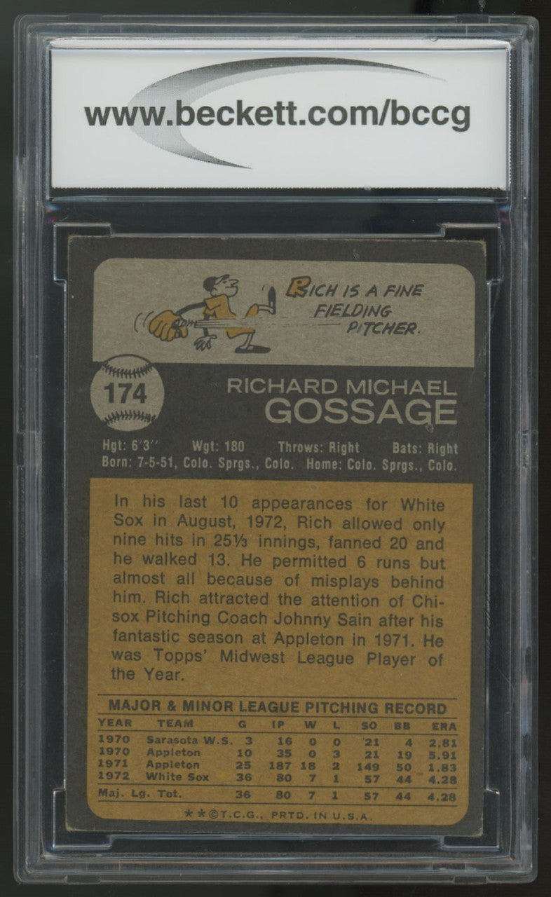 1973 Topps Rich Goose Gossage RC #174 BCCG 7