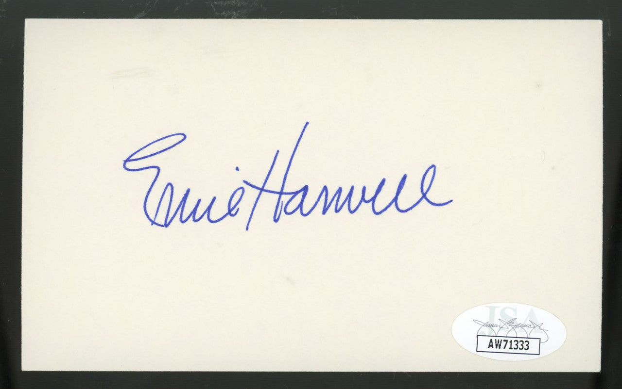 Ernie Harwell Signed Autographed Index Card JSA