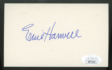 Ernie Harwell Signed Autographed Index Card JSA