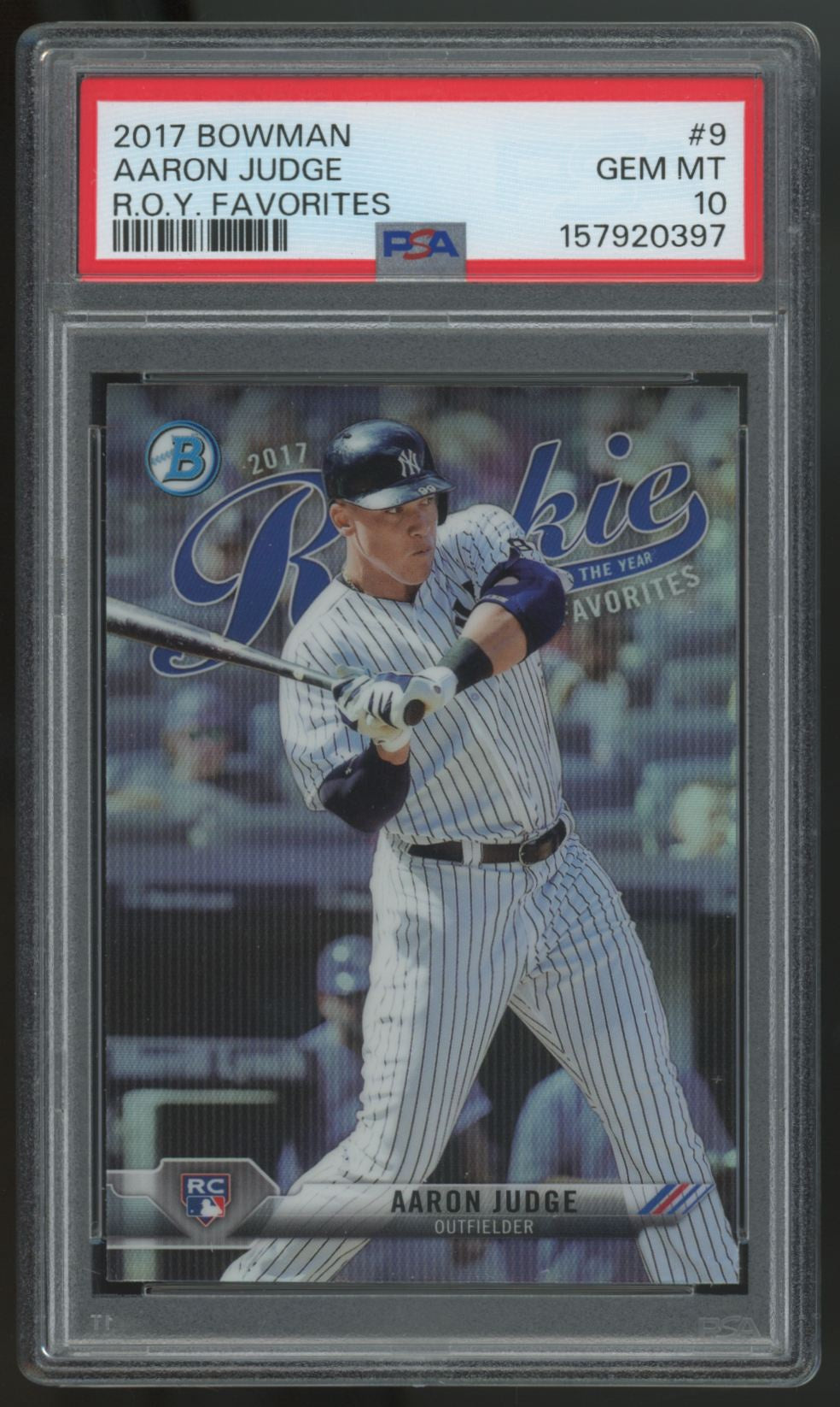 2017 Bowman Aaron Judge RC R.O.Y Favorites #ROYF-9 PSA 10