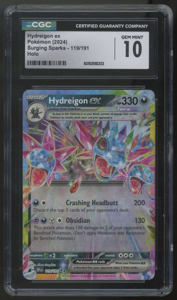 2024 Pokemon Hydreigon ex Surging Sparks Holo #119 CGC 10