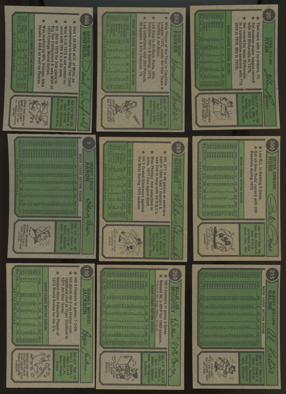 1974 Topps Baseball Complete Set (660) + All Variations Tradeds & Checklists EX