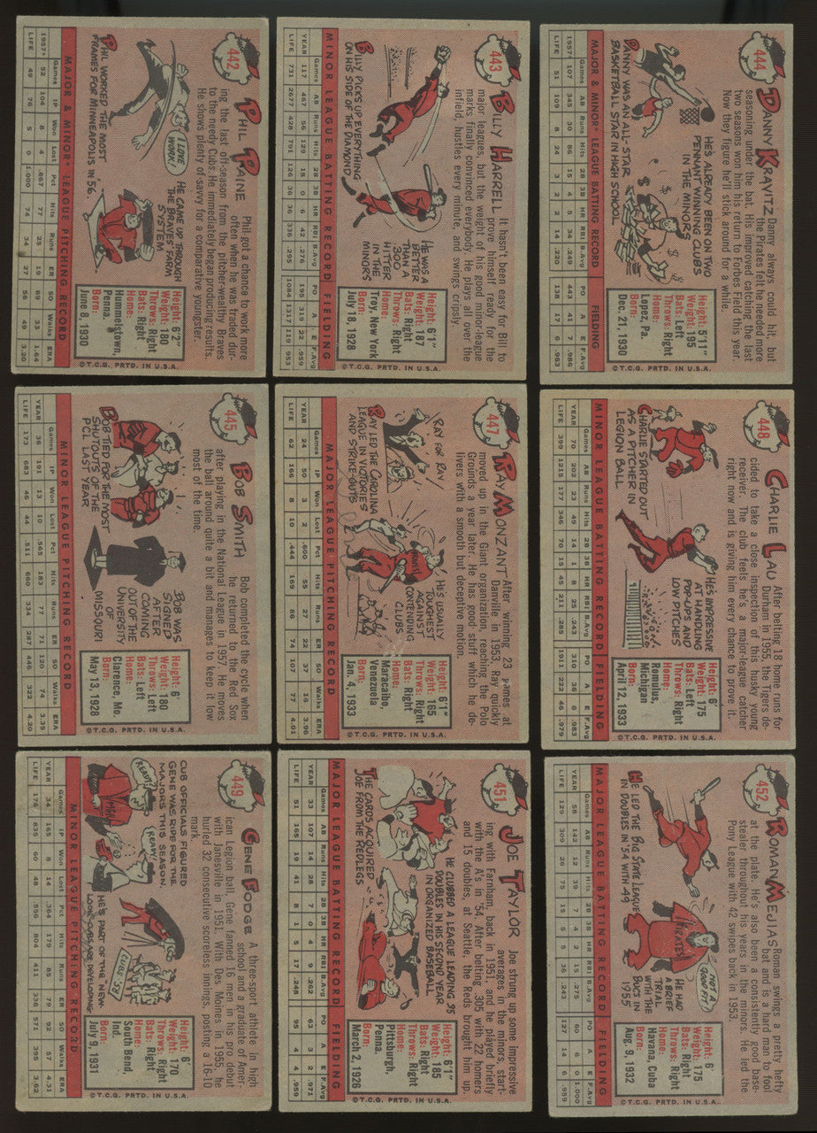 1958 Topps Baseball Near Complete Set (401/495) VG-EX