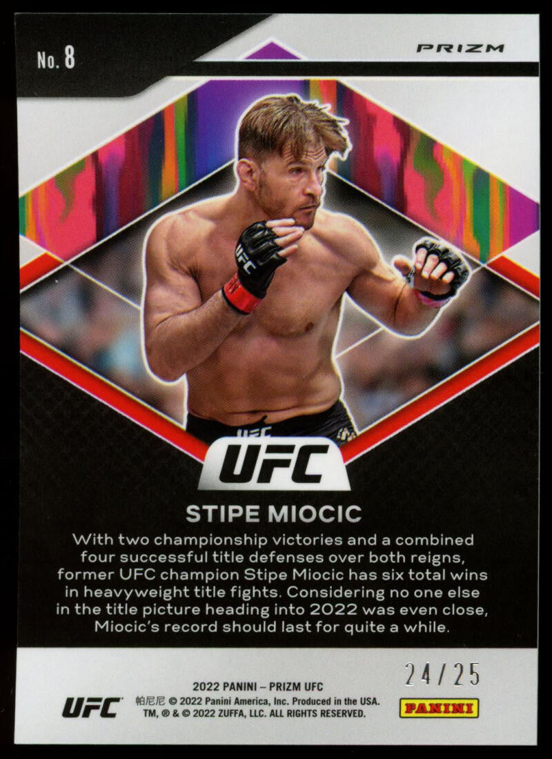 2022 Panini Prizm UFC Stipe Miocic Fearless Green Pulsar Prizm /25 #8