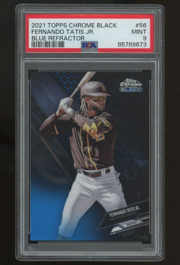 2021 Topps Chrome Black Fernando Tatis Jr. Blue Refractor /75 #56 PSA 9