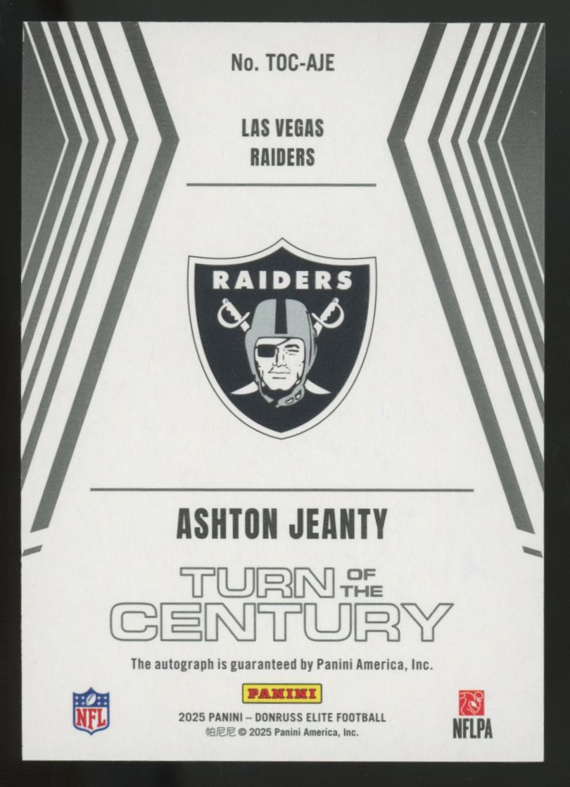 2025 Donruss Elite Ashton Jeanty RC Turn Of The Century Auto /499 #TOC-AJE