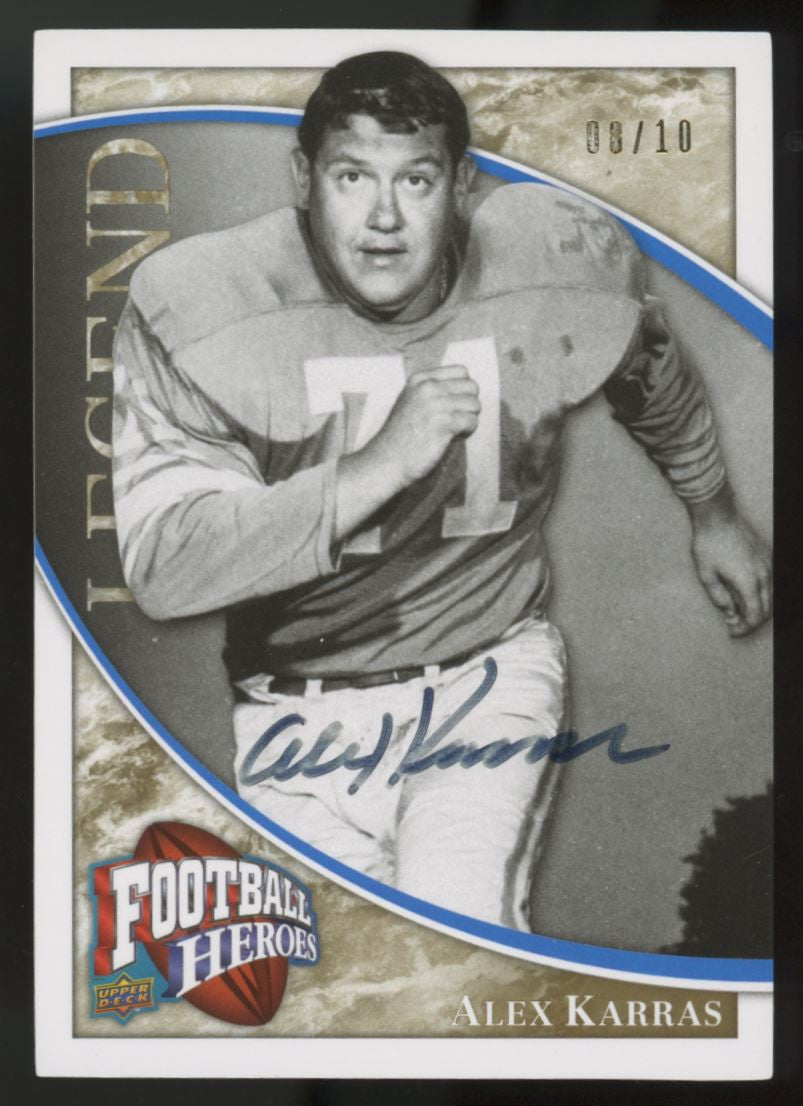 2009 Football Heroes Alex Karras Legendary Auto /10 #280