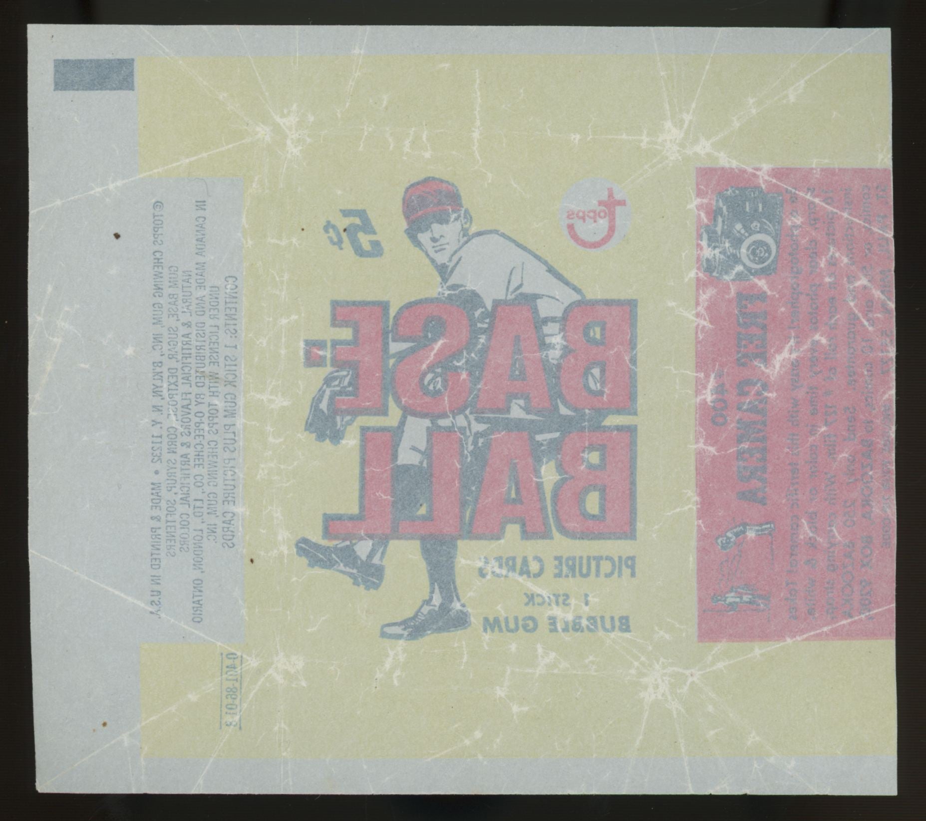1968 Topps Baseball 5 Cent Wax Wrapper Only