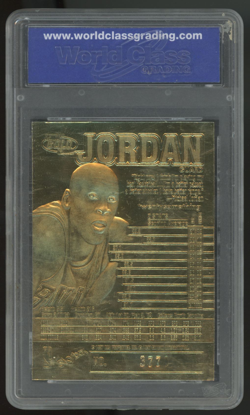 1997-98 Skybox Z Force Michael Jordan 23 Karat Gold #3770 WCG 10