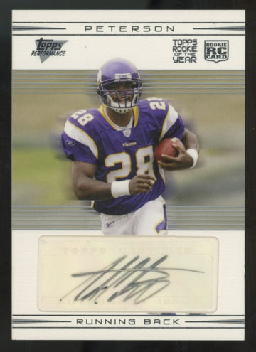 2007 Topps Performance Adrian Peterson RC Silver Auto /75 #109