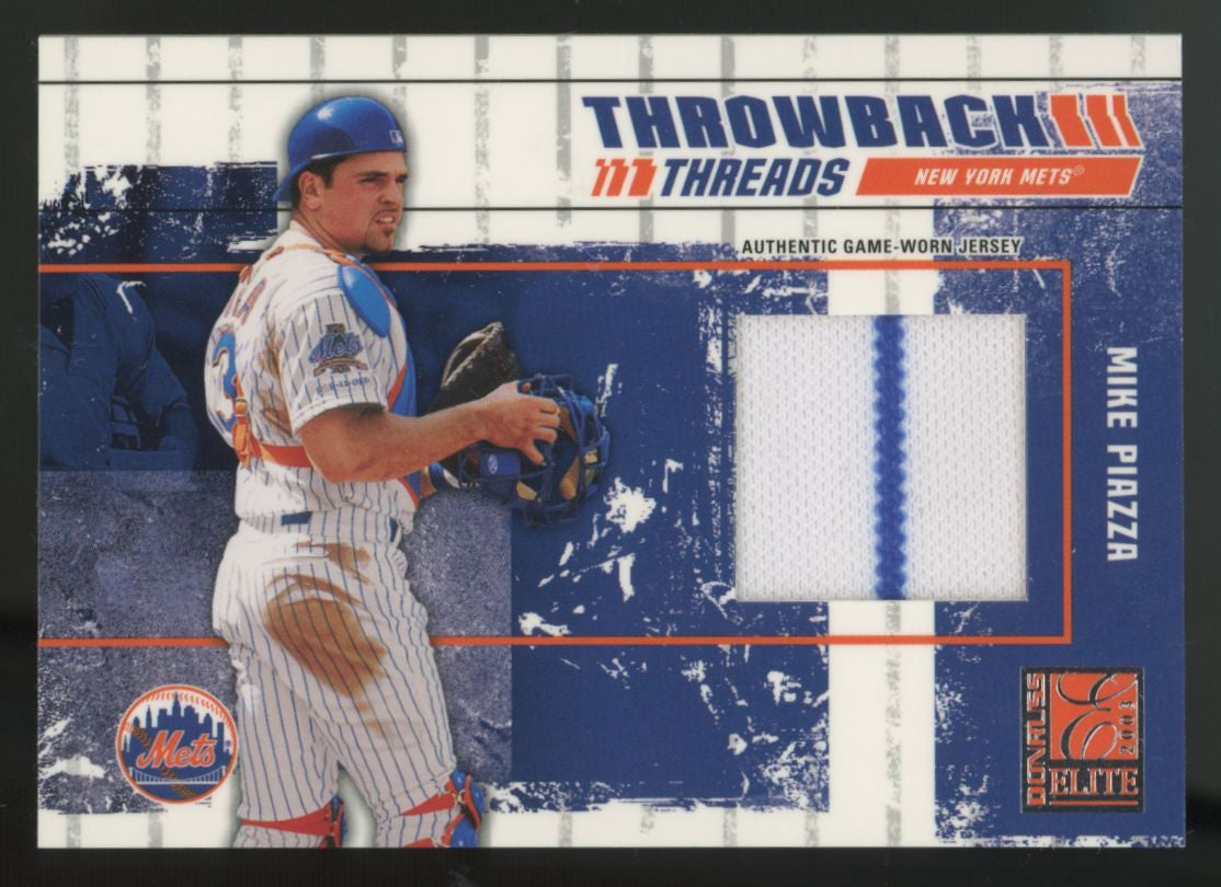 2003 Donruss Elite Mike Piazza Throwback Threads Dual Patch /125 #TT-51