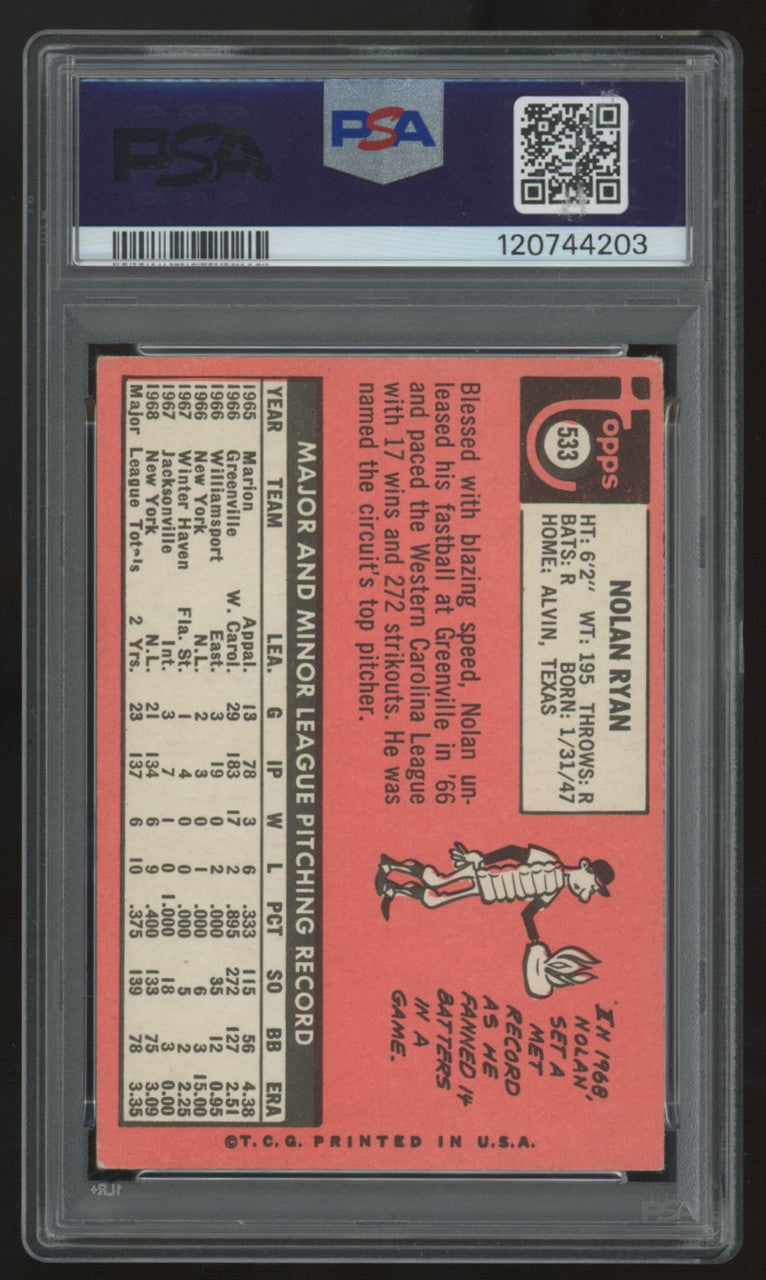 1969 Topps Nolan Ryan #533 PSA 3 *203