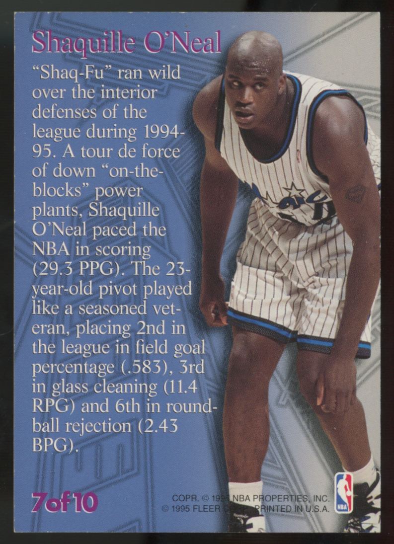 1995-96 Fleer Metal Shaquille O'Neal Steel Tower #7