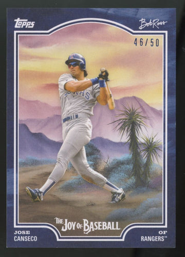 2025 Topps x Bob Ross Jose Canseco Prussian Blue /50 #48