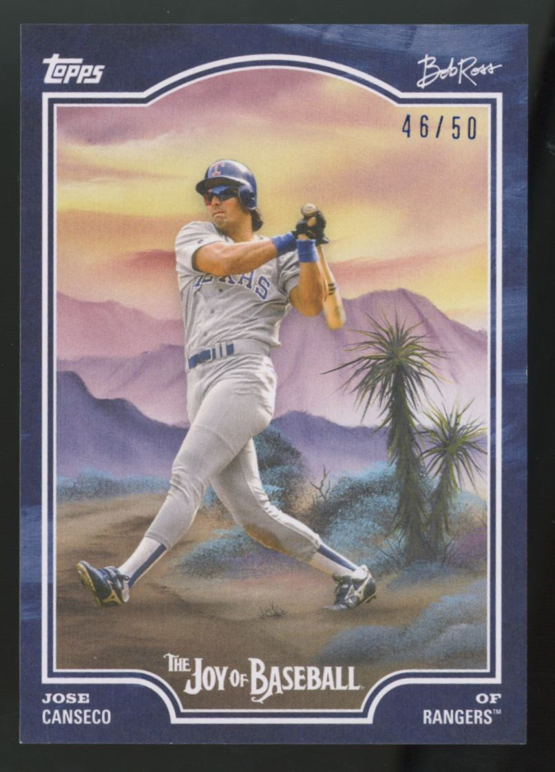 2025 Topps x Bob Ross Jose Canseco Prussian Blue /50 #48