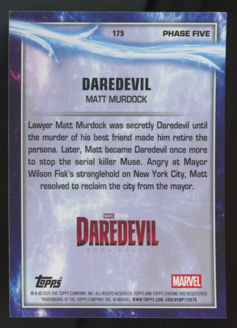 2025 Topps Marvel Studios Chrome Daredevil Captain America Refractor /76 #175
