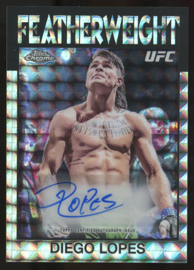 2026 Topps Chrome UFC Diego Lopes 1986 Geometric Refractor Auto #86S-DL
