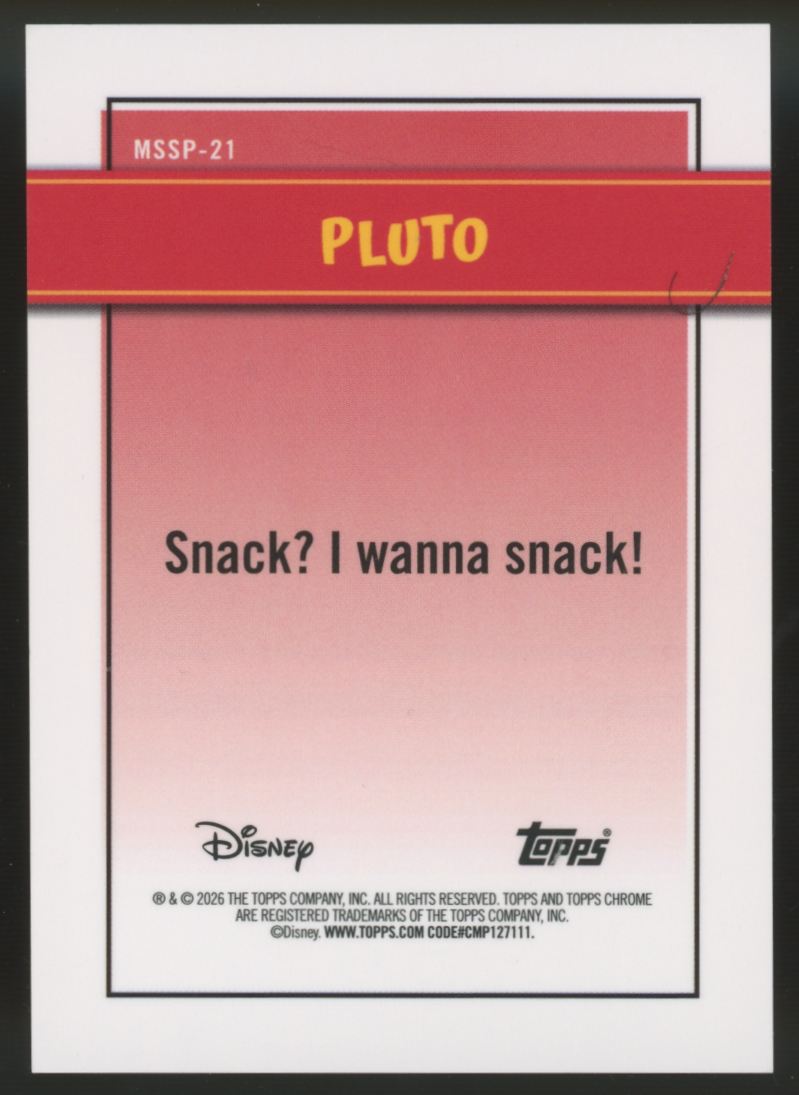 2026 Topps Chrome Disney Neon Pluto Mickey Shorts Wave Refractor SP #MSSP-21