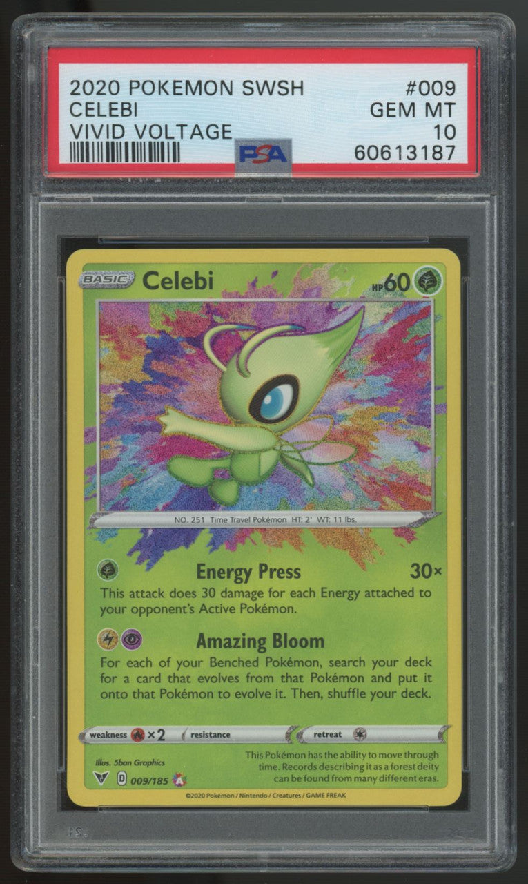 2020 Pokemon Celebi Vivid Voltage Amazing Rare #9 PSA 10