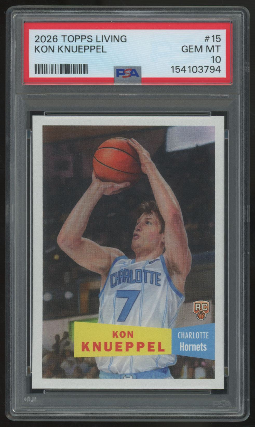 2026 Topps Living Kon Knueppel RC #15 PSA 10