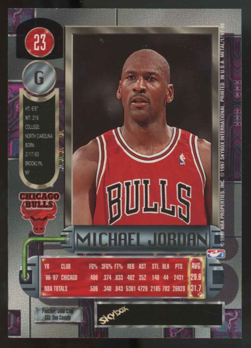 1997-98 SkyBox Metal Universe Michael Jordan #23 "A"