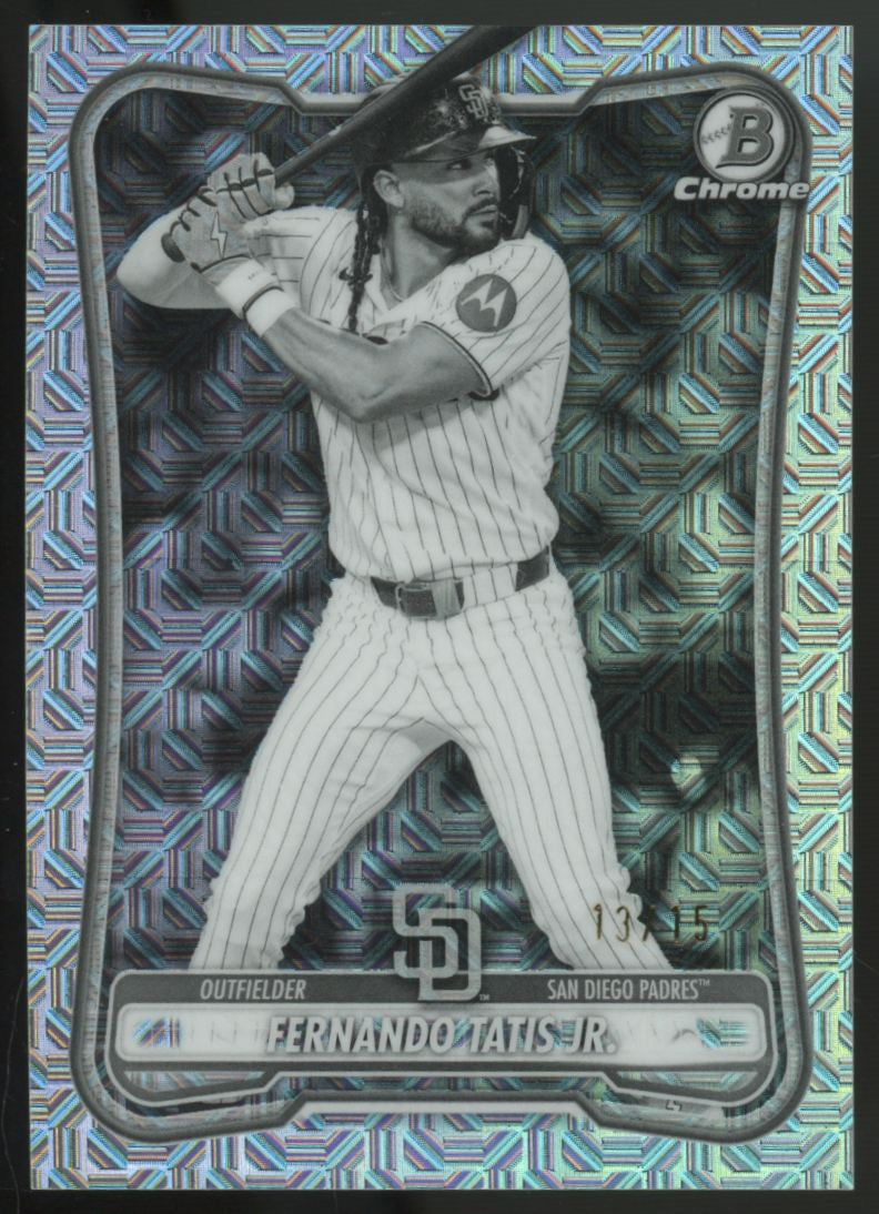 2026 Bowman Chrome Mega Fernando Tatis Jr Black and White Mojo /15 #23