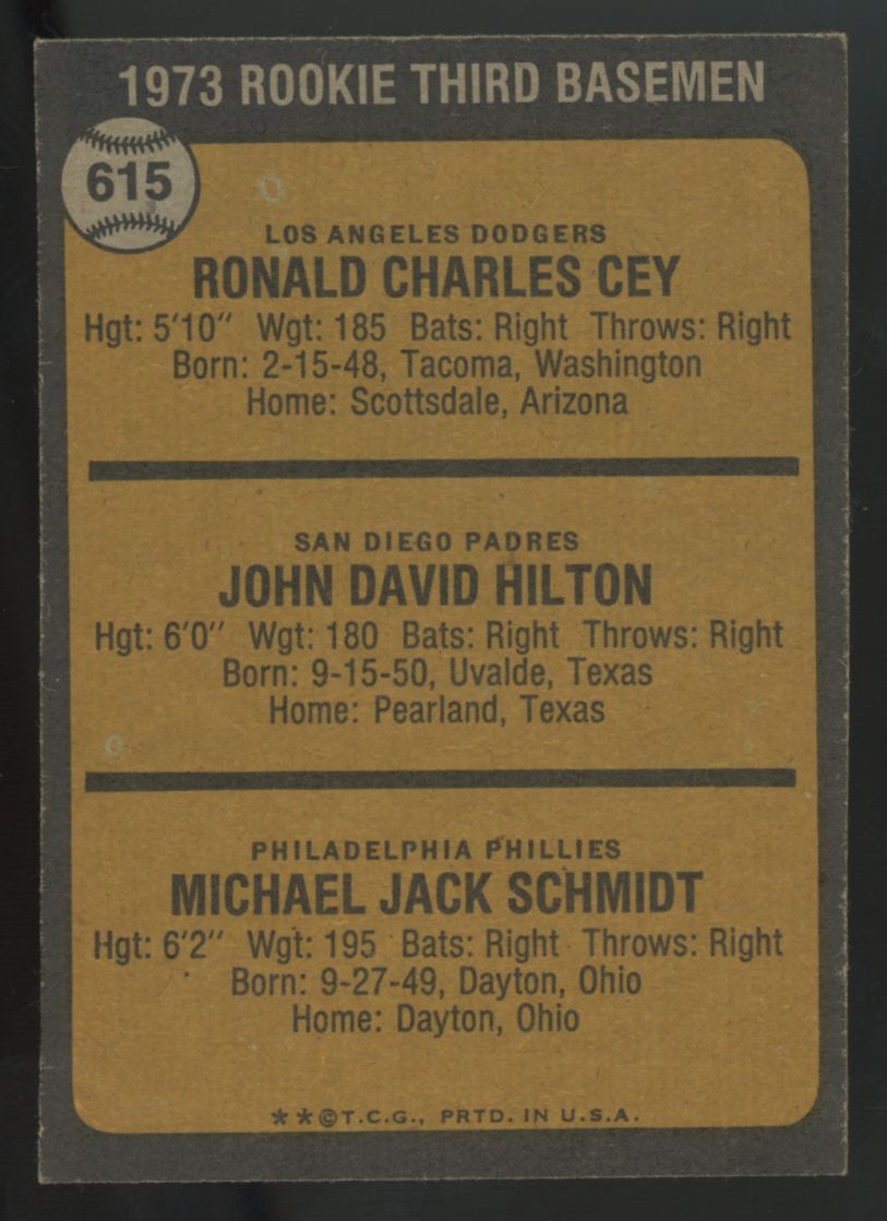 1973 Topps Mike Schmidt/Ron Cey RC #615 VG/EX