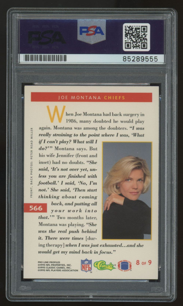 1993 Pro Line Profiles Joe Montana Signed Auto #8 PSA/DNA Certified Authentic