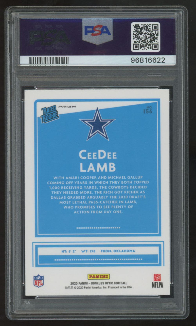 2020 Donruss Optic CeeDee Lamb RC Rated Rookie Pink #156 PSA 10