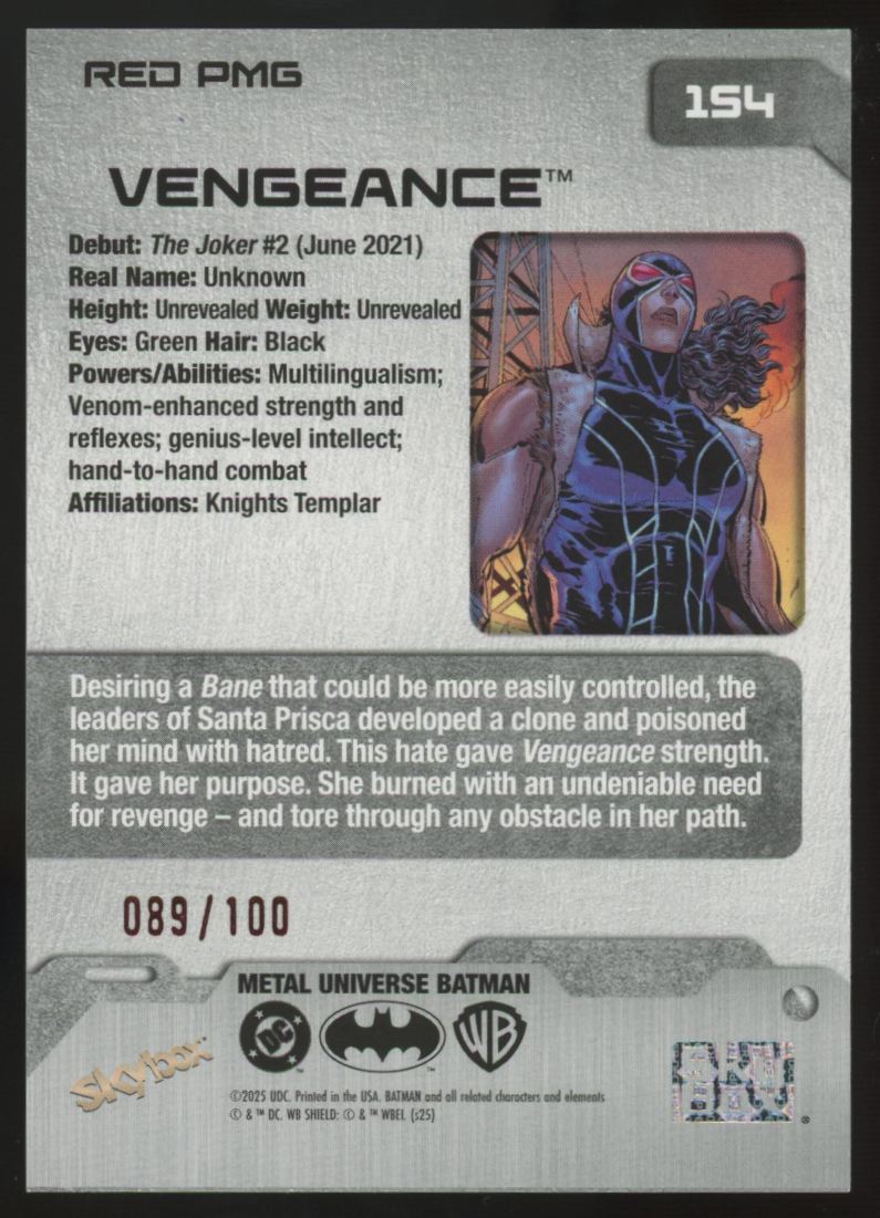 2025 Skybox Metal Universe Batman Vengeance High Series Red PMG /100 #154