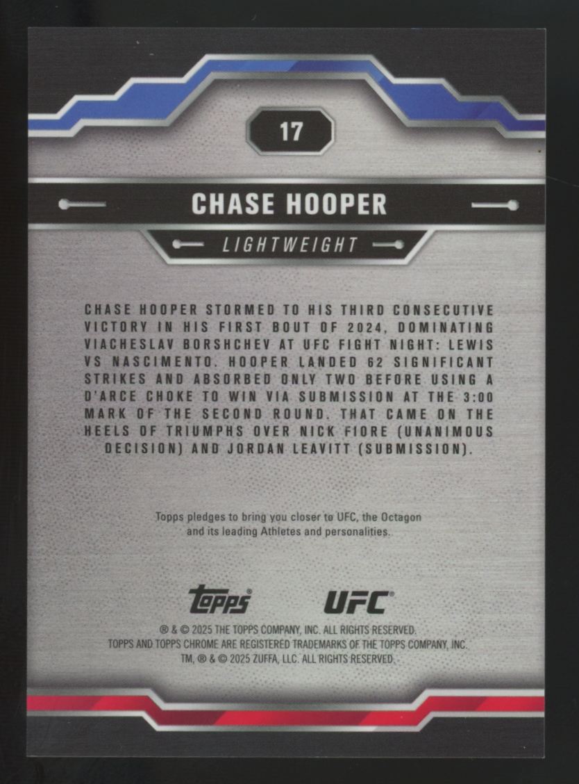 2025 Topps Chrome UFC Chase Hooper Black & Gold Refractor /8 #17