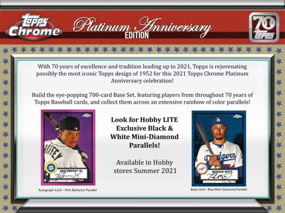 2021 Topps Chrome Platinum Anniversary Baseball Hobby LITE Box